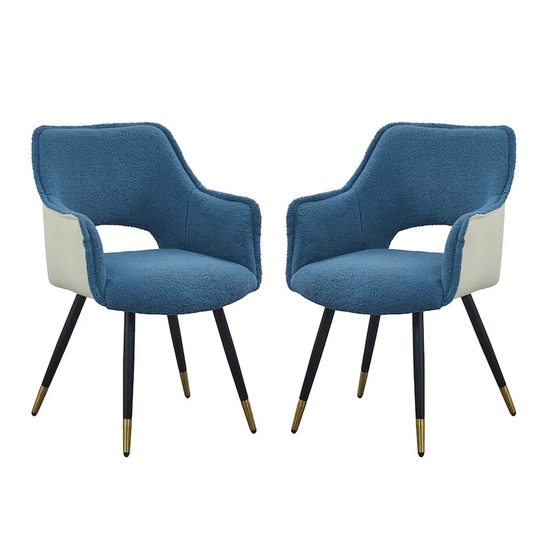 Silla decorativa azul moderna de 23.2" (juego de 2)