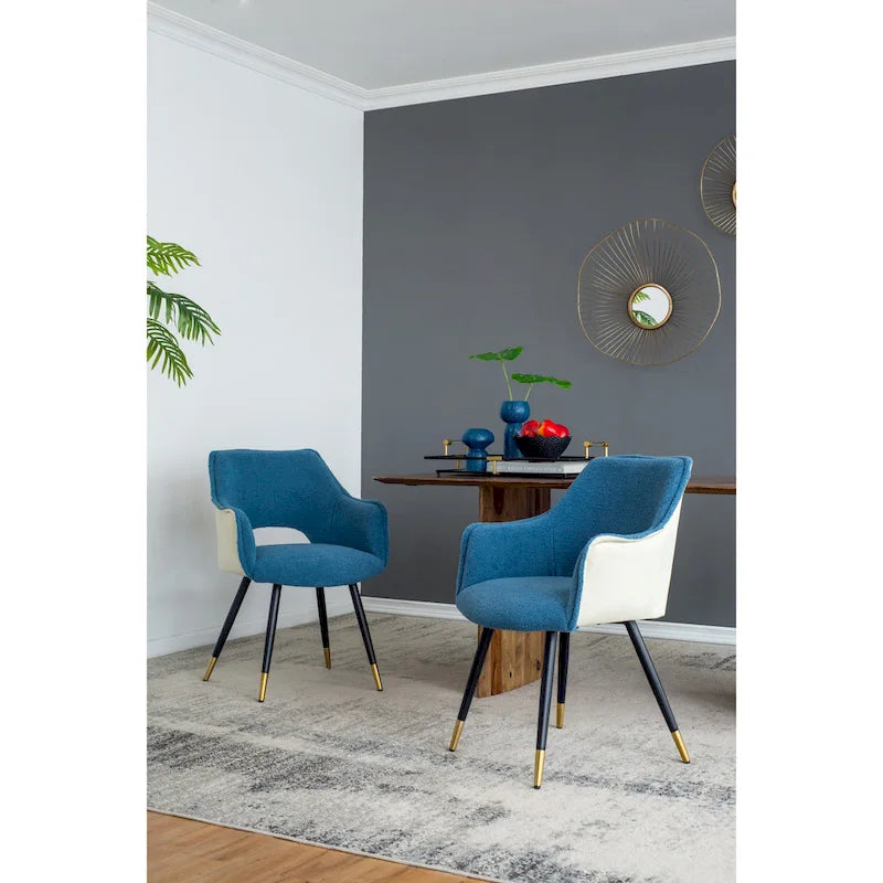 Silla decorativa azul moderna de 23.2" (juego de 2)