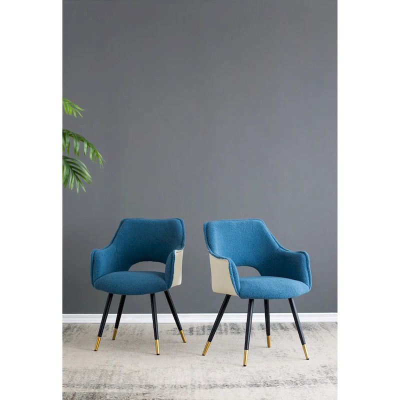 Blauwe moderne accentstoelen van 23.2 inch (set van 2)