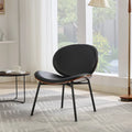 Poltrona decorativa in pelle PU con struttura in legno, nera