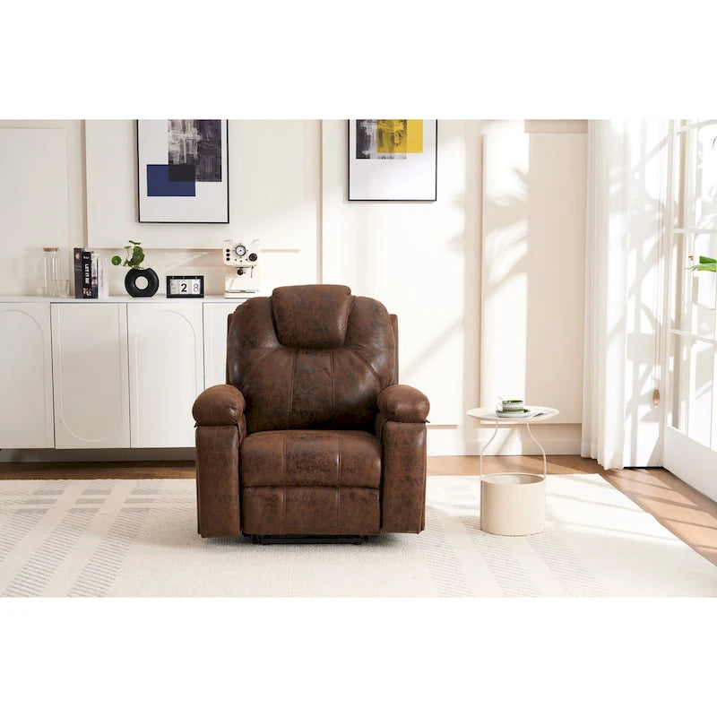 Sillón reclinable elevador eléctrico con masaje y calor para personas mayores, reclinable ancho y acolchado, de alta resistencia