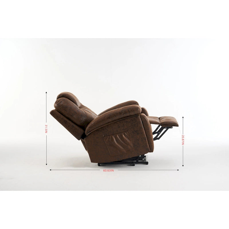 Sillón reclinable elevador eléctrico con masaje y calor para personas mayores, reclinable ancho y acolchado, de alta resistencia