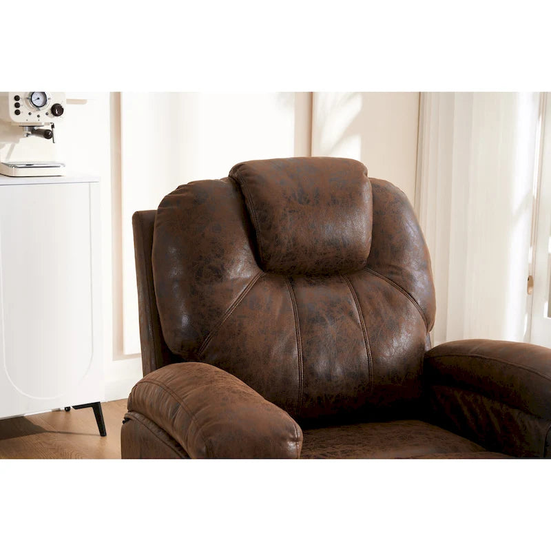 Sillón reclinable elevador eléctrico con masaje y calor para personas mayores, reclinable ancho y acolchado, de alta resistencia