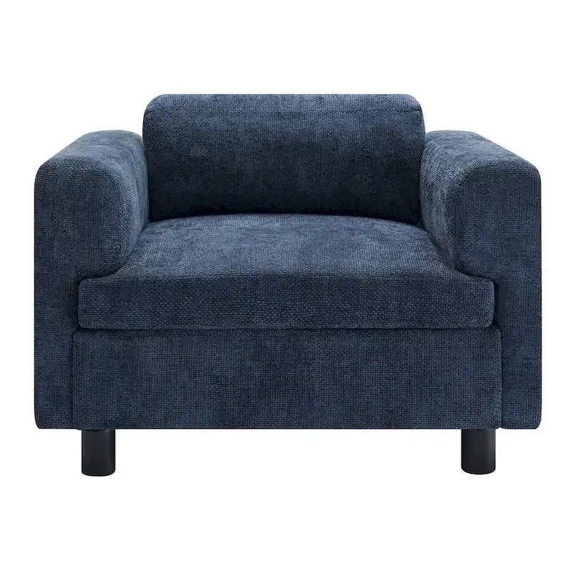 Oversized Armchair with Woven Velvet Fabric
