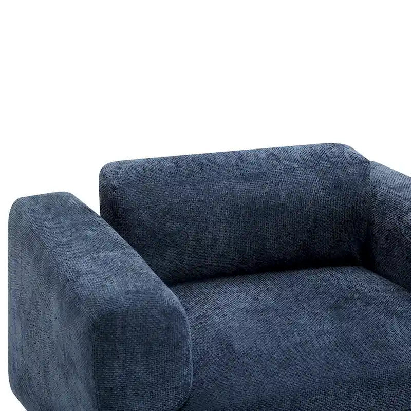 Oversized Armchair with Woven Velvet Fabric
