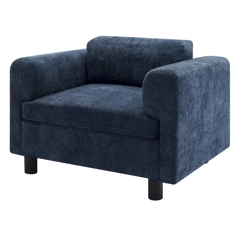 Oversized Armchair with Woven Velvet Fabric
