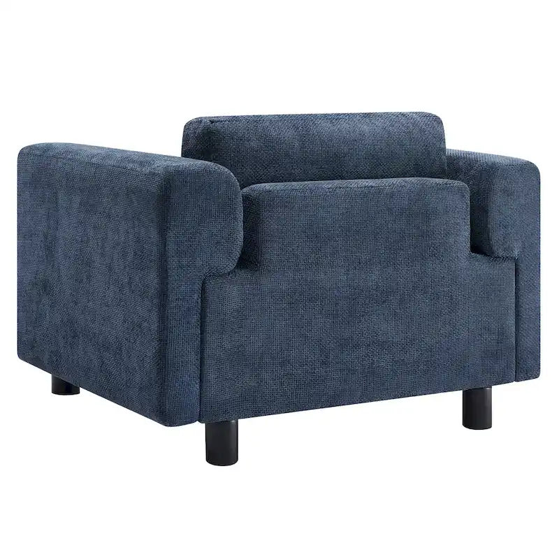 Oversized Armchair with Woven Velvet Fabric