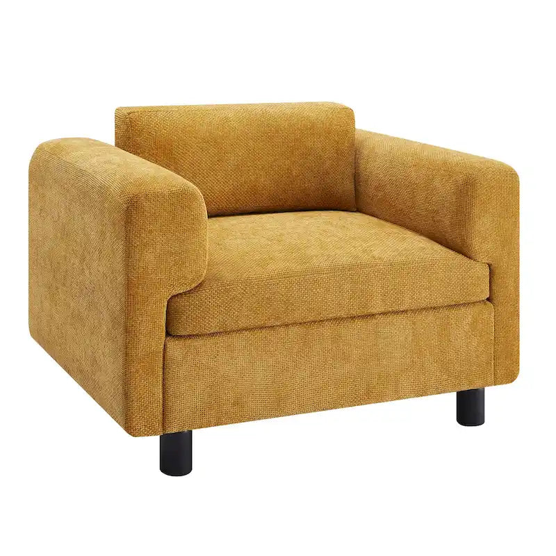 Oversized Armchair with Woven Velvet Fabric