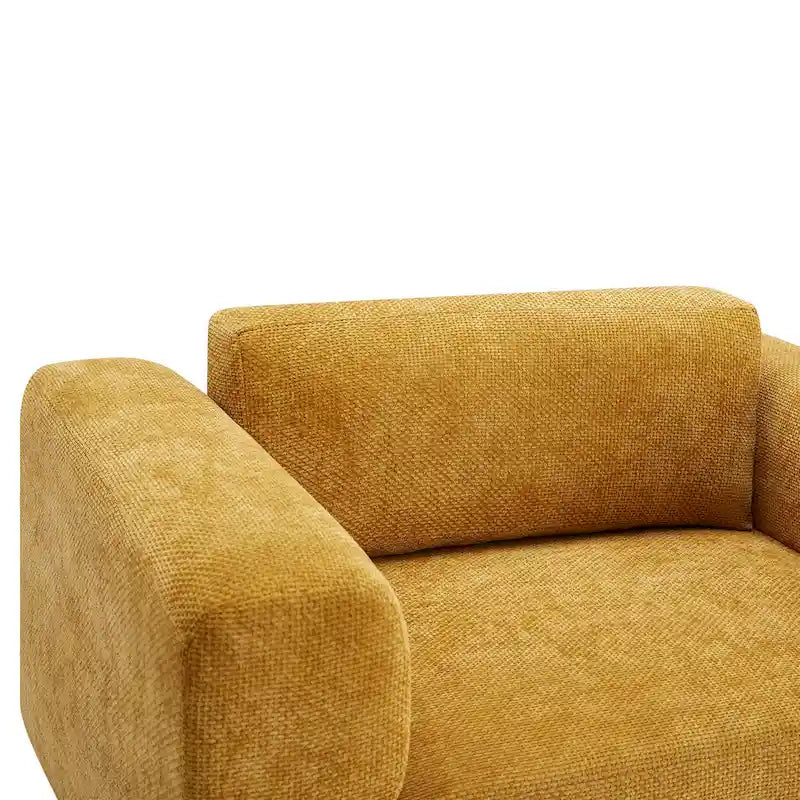 Oversized Armchair with Woven Velvet Fabric