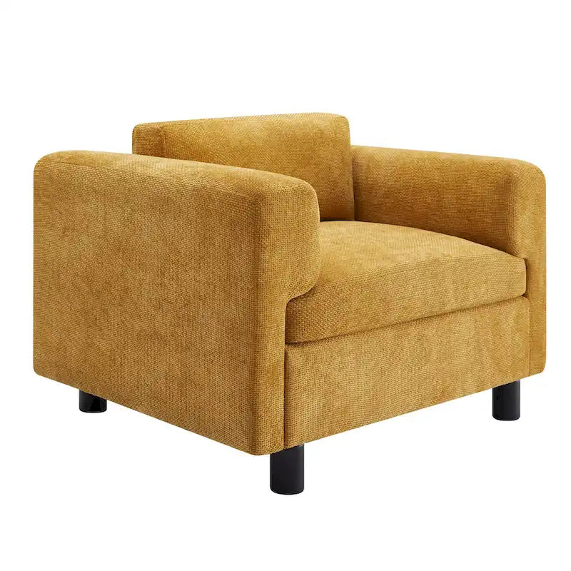 Oversized Armchair with Woven Velvet Fabric
