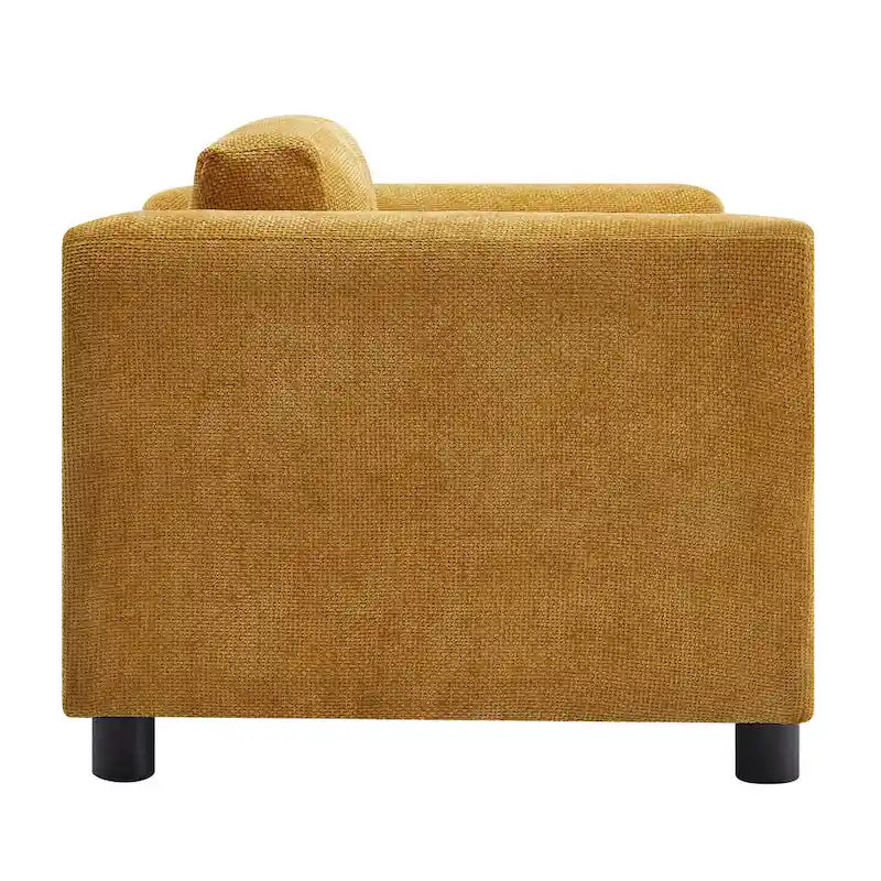 Oversized Armchair with Woven Velvet Fabric