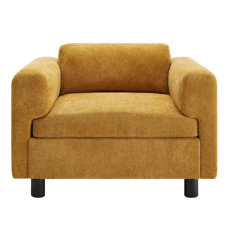 Oversized Armchair with Woven Velvet Fabric