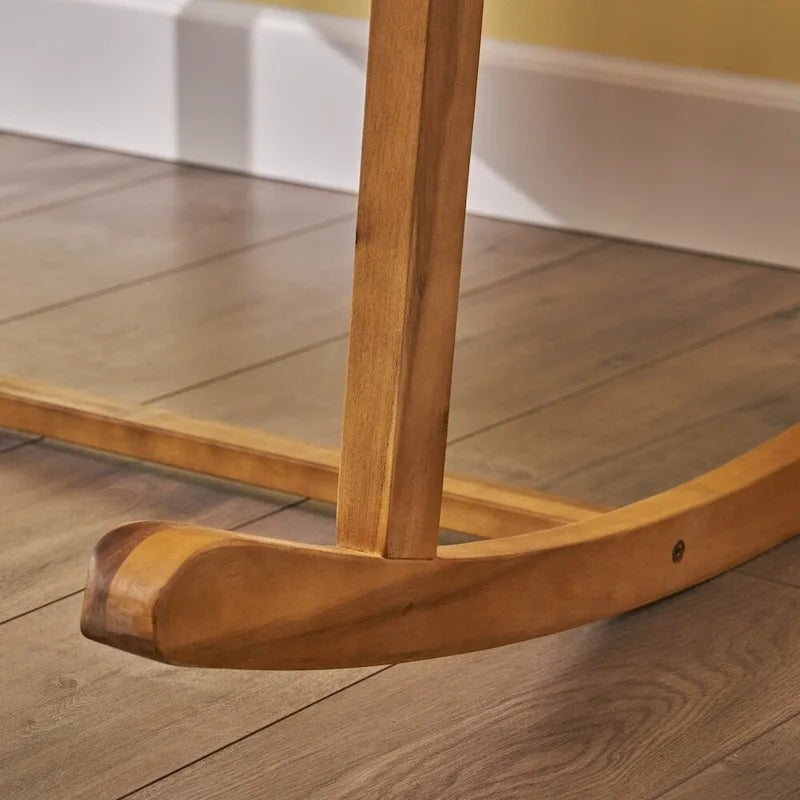 Loveseat mecedora de madera de acacia