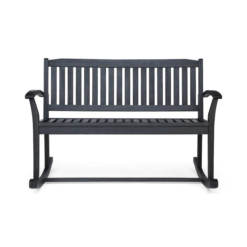 Loveseat mecedora de madera de acacia