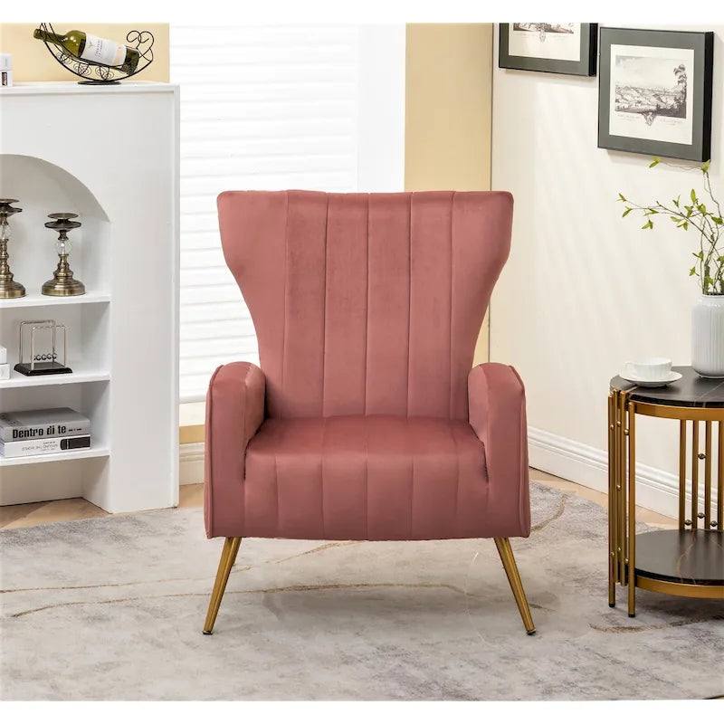 Silla decorativa cuadrada de terciopelo con brazos de 27.6"