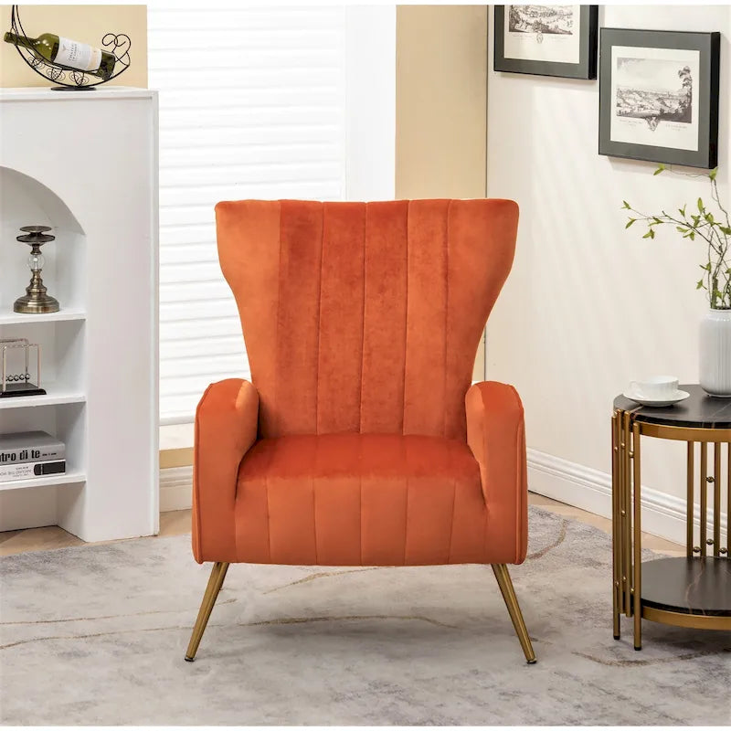 Silla decorativa cuadrada de terciopelo con brazos de 27.6"