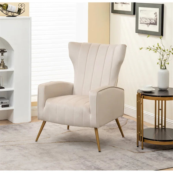 Silla decorativa cuadrada de terciopelo con brazos de 27.6