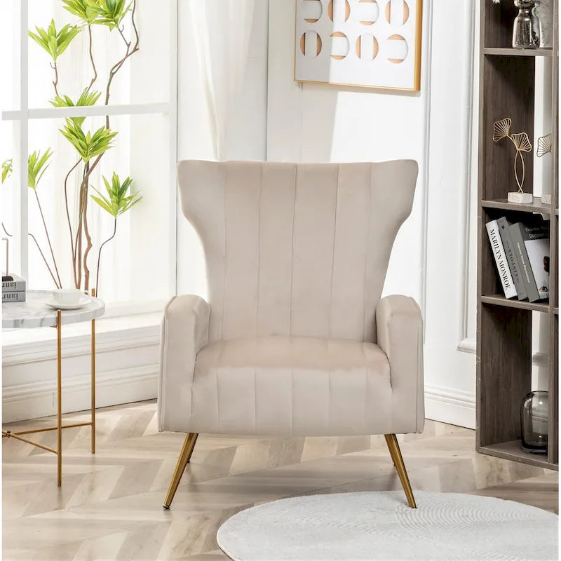 Silla decorativa cuadrada de terciopelo con brazos de 27.6"