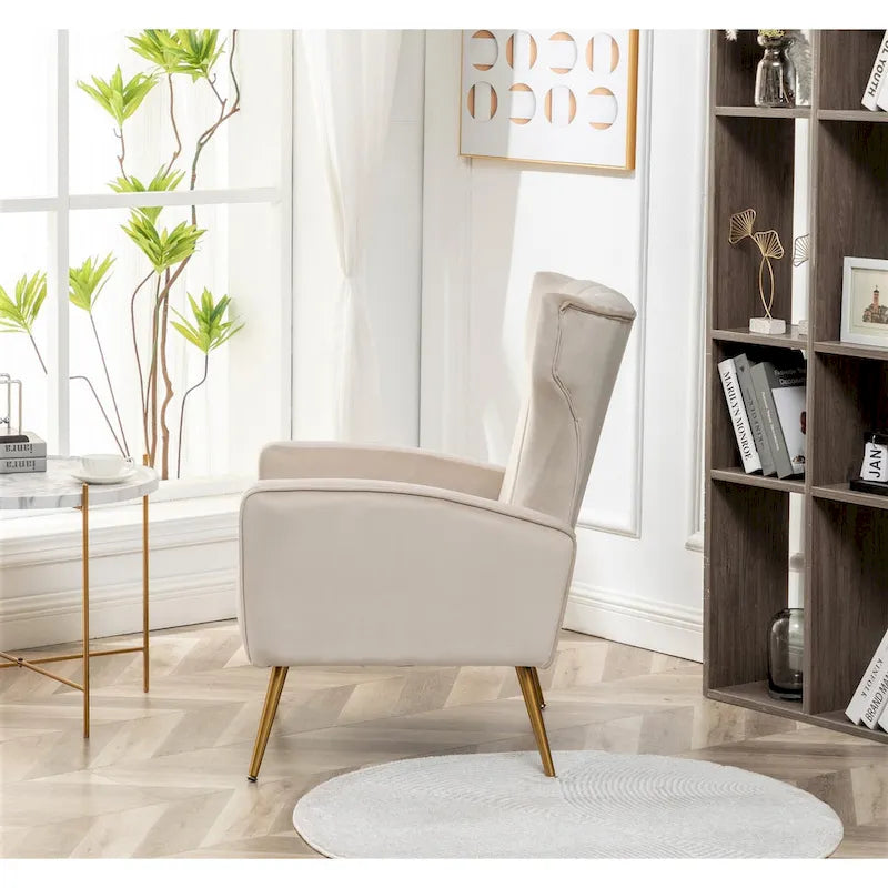 Silla decorativa cuadrada de terciopelo con brazos de 27.6"