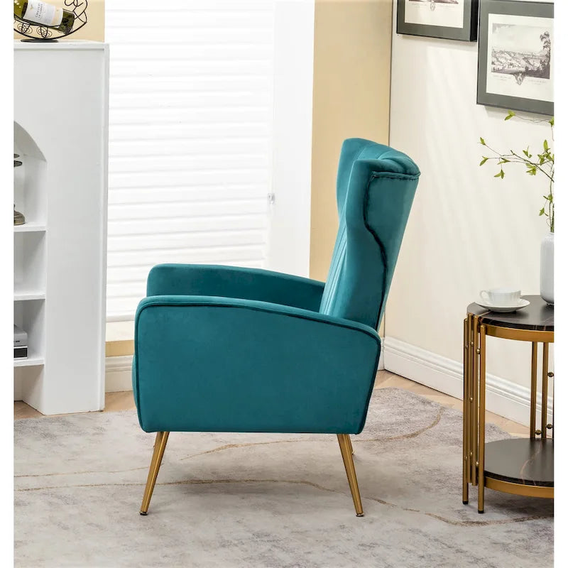 Silla decorativa cuadrada de terciopelo con brazos de 27.6"