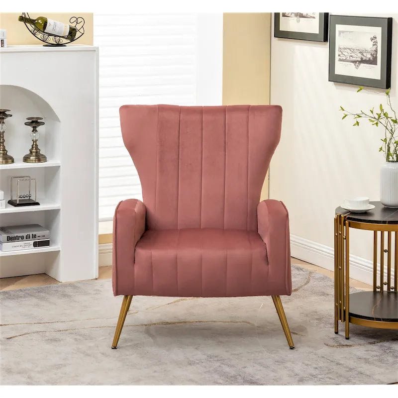 Silla decorativa cuadrada de terciopelo con brazos de 27.6"