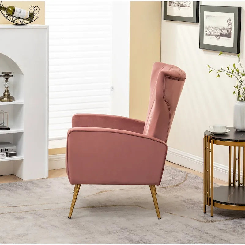 Silla decorativa cuadrada de terciopelo con brazos de 27.6"