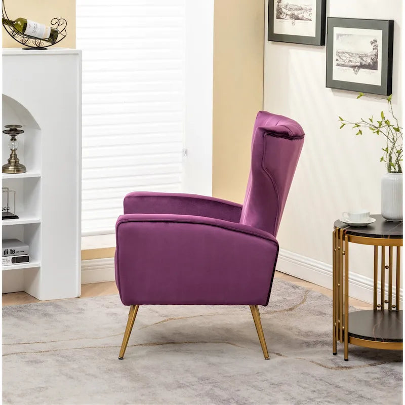 Silla decorativa cuadrada de terciopelo con brazos de 27.6"