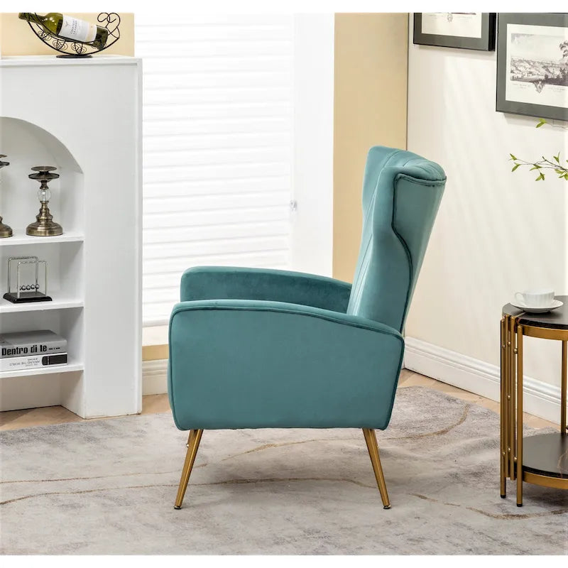 Silla decorativa cuadrada de terciopelo con brazos de 27.6"
