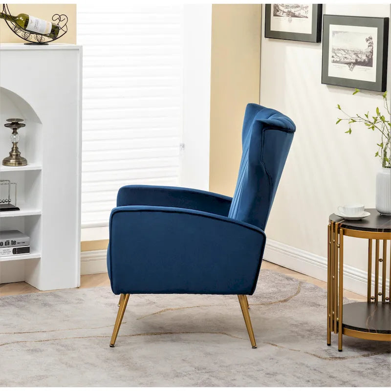 Silla decorativa cuadrada de terciopelo con brazos de 27.6"
