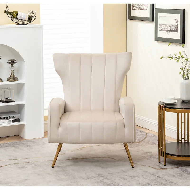 Silla decorativa cuadrada de terciopelo con brazos de 27.6"