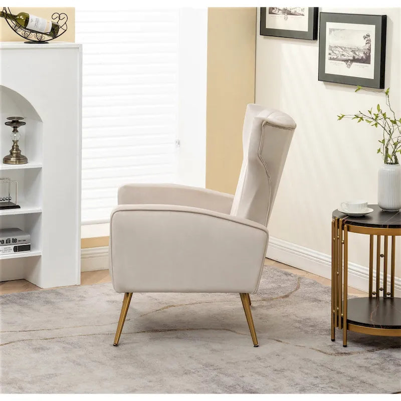 Silla decorativa cuadrada de terciopelo con brazos de 27.6"