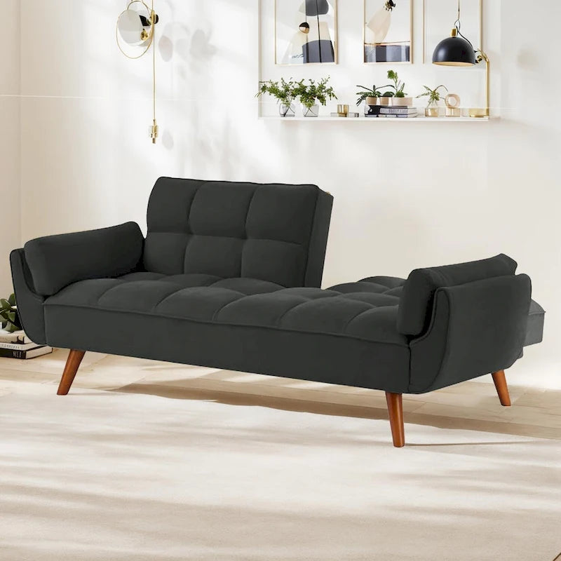 Sofá cama convertible de 75.39 IN., sofá cama tapizado con respaldo dividido reclinable y acolchado