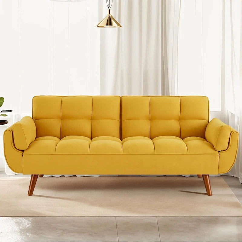 75.39 IN. Schlafsofa, gepolstertes Sofa mit Liegefunktion und geteilter, gesteppter Rückenlehne