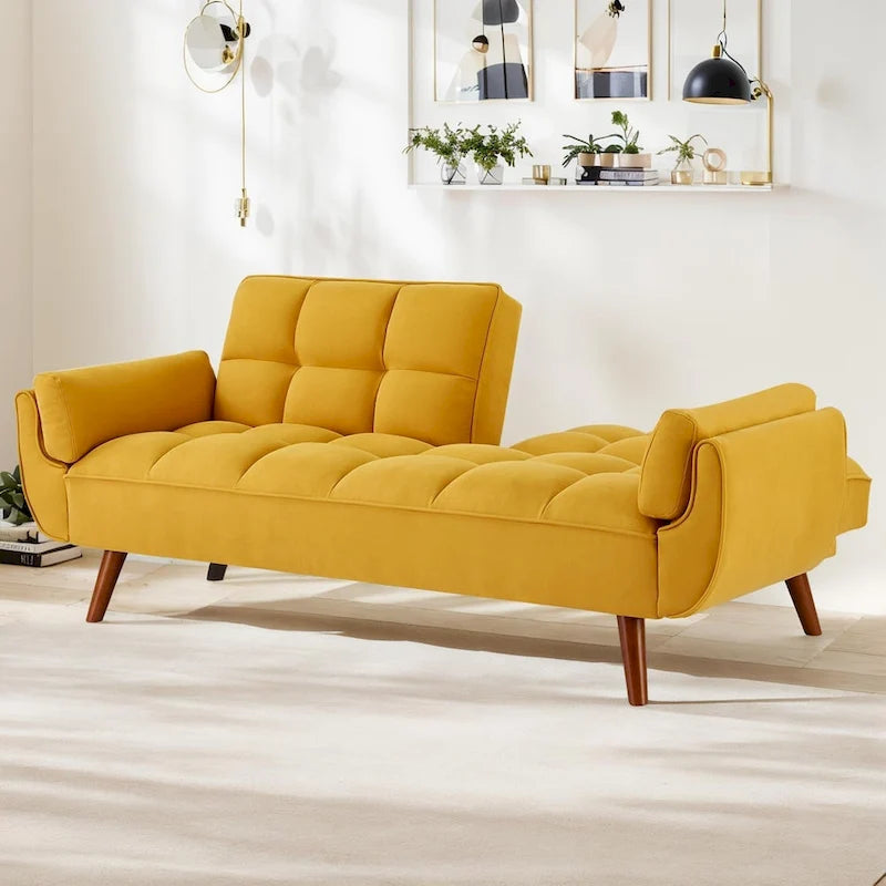 75.39 IN. Schlafsofa, gepolstertes Sofa mit Liegefunktion und geteilter, gesteppter Rückenlehne