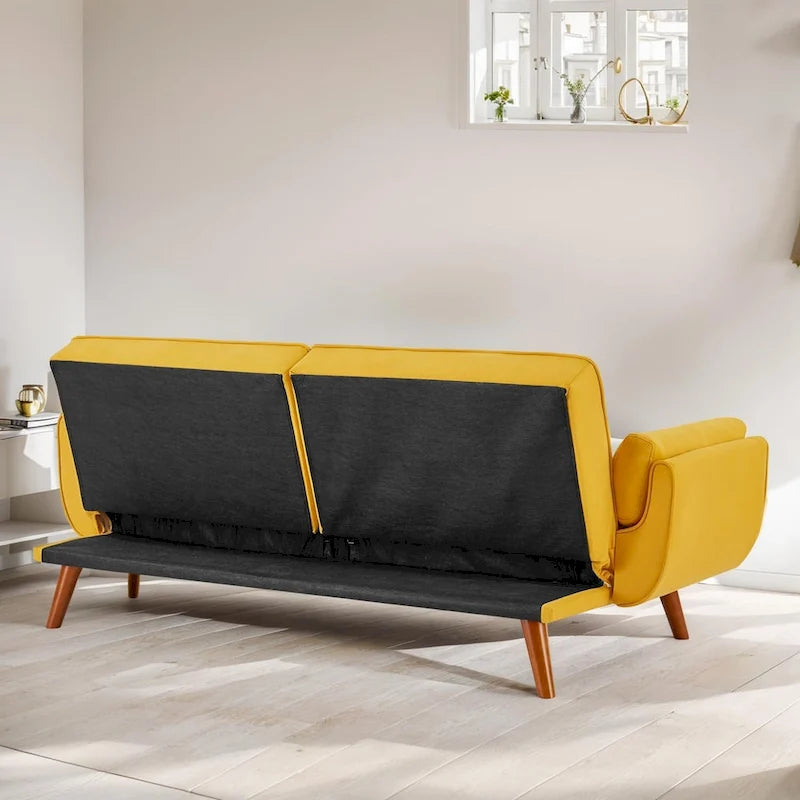 75.39 IN. Schlafsofa, gepolstertes Sofa mit Liegefunktion und geteilter, gesteppter Rückenlehne