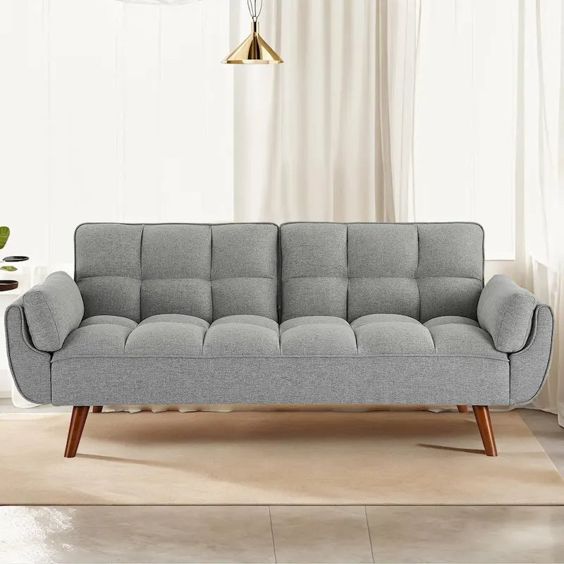 75.39 IN. Schlafsofa, gepolstertes Sofa mit Liegefunktion und geteilter, gesteppter Rückenlehne