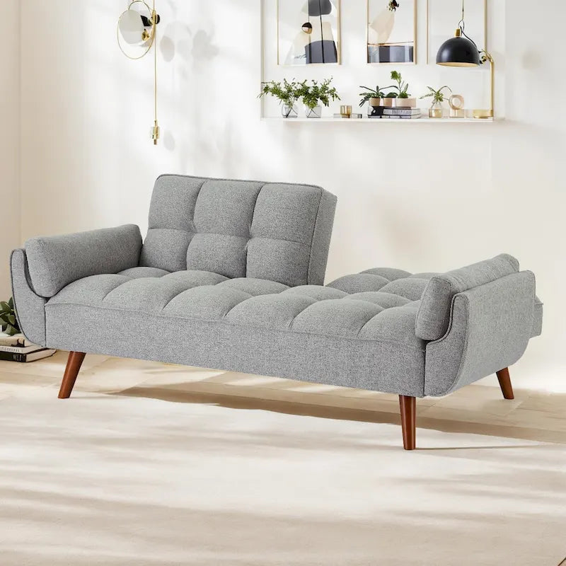 75.39 IN. Schlafsofa, gepolstertes Sofa mit Liegefunktion und geteilter, gesteppter Rückenlehne