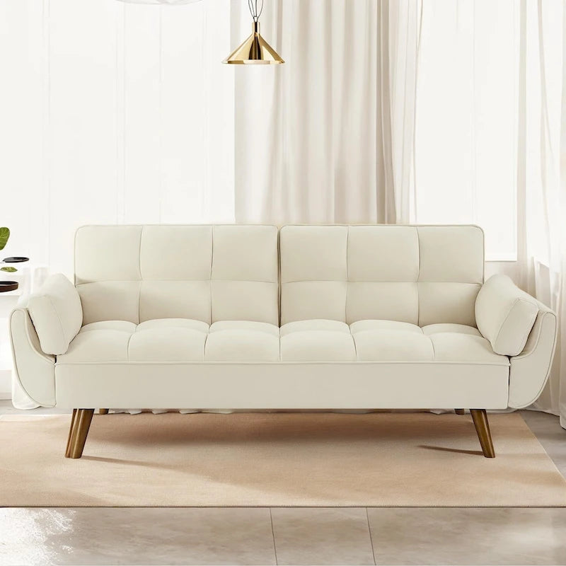 75.39 IN. Schlafsofa, gepolstertes Sofa mit Liegefunktion und geteilter, gesteppter Rückenlehne