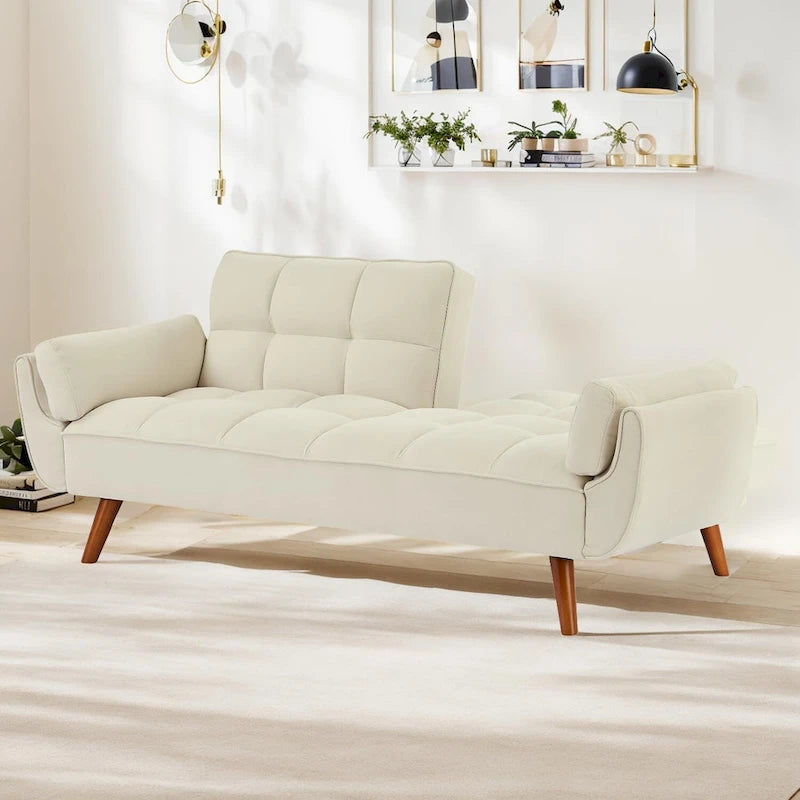 75.39 IN. Schlafsofa, gepolstertes Sofa mit Liegefunktion und geteilter, gesteppter Rückenlehne