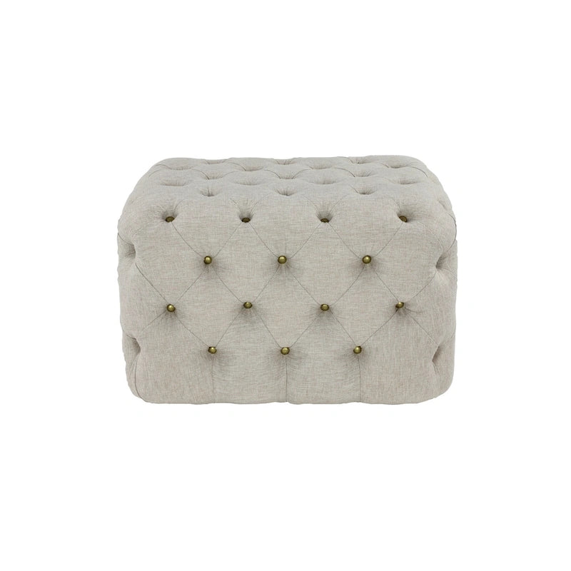 Gepolsterter Ottoman aus Leinenstoff - Beige