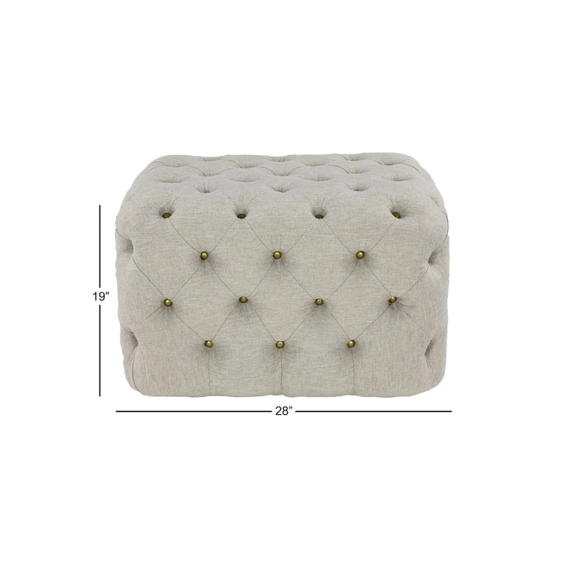 Gepolsterter Ottoman aus Leinenstoff - Beige