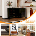 Organize with Elegance: Black and Gold 6-Drawer Dresser Glossy Chest