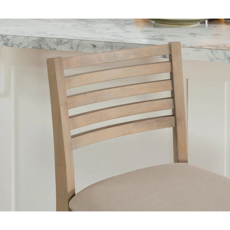 Tabouret de comptoir à dossier en échelle de 24 pouces en similicuir/tissu