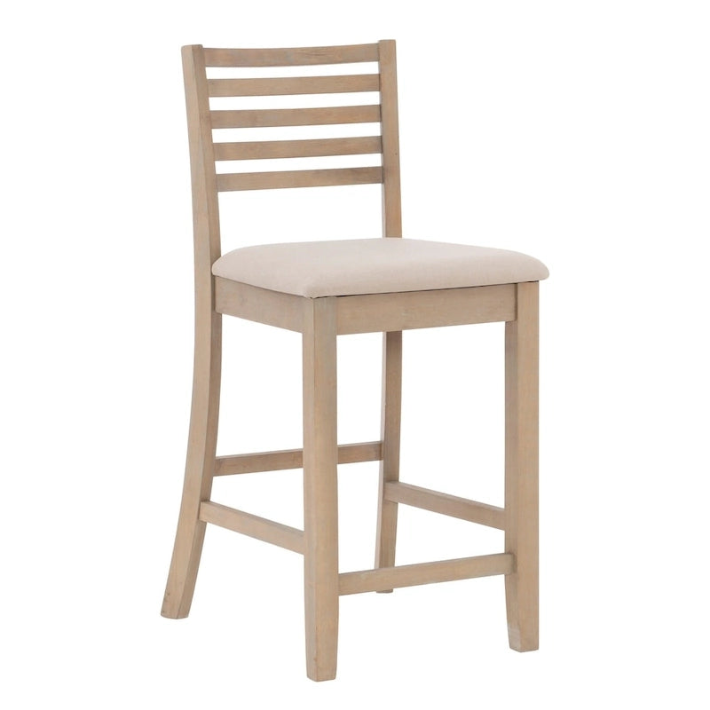 Tabouret de comptoir à dossier en échelle de 24 pouces en similicuir/tissu
