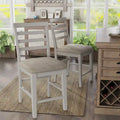 Furniture of America Biaz Farmhouse White Wood Counter Height Chairs (Set of 2)