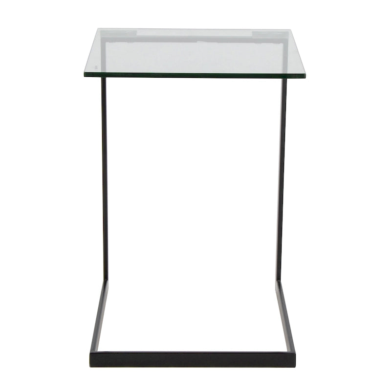 Beistelltisch aus Edelstahl und Glas
