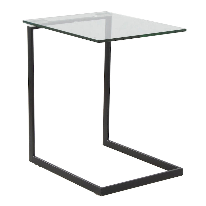 Beistelltisch aus Edelstahl und Glas