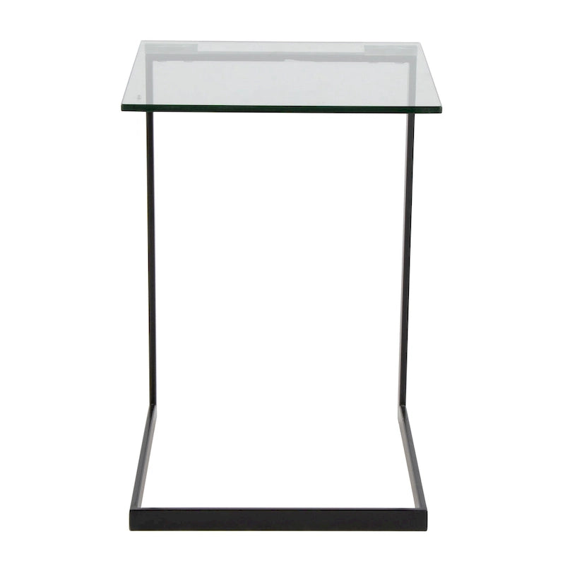 Beistelltisch aus Edelstahl und Glas