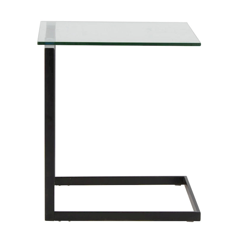 Beistelltisch aus Edelstahl und Glas