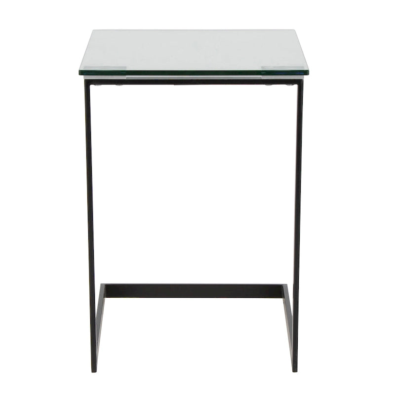 Beistelltisch aus Edelstahl und Glas